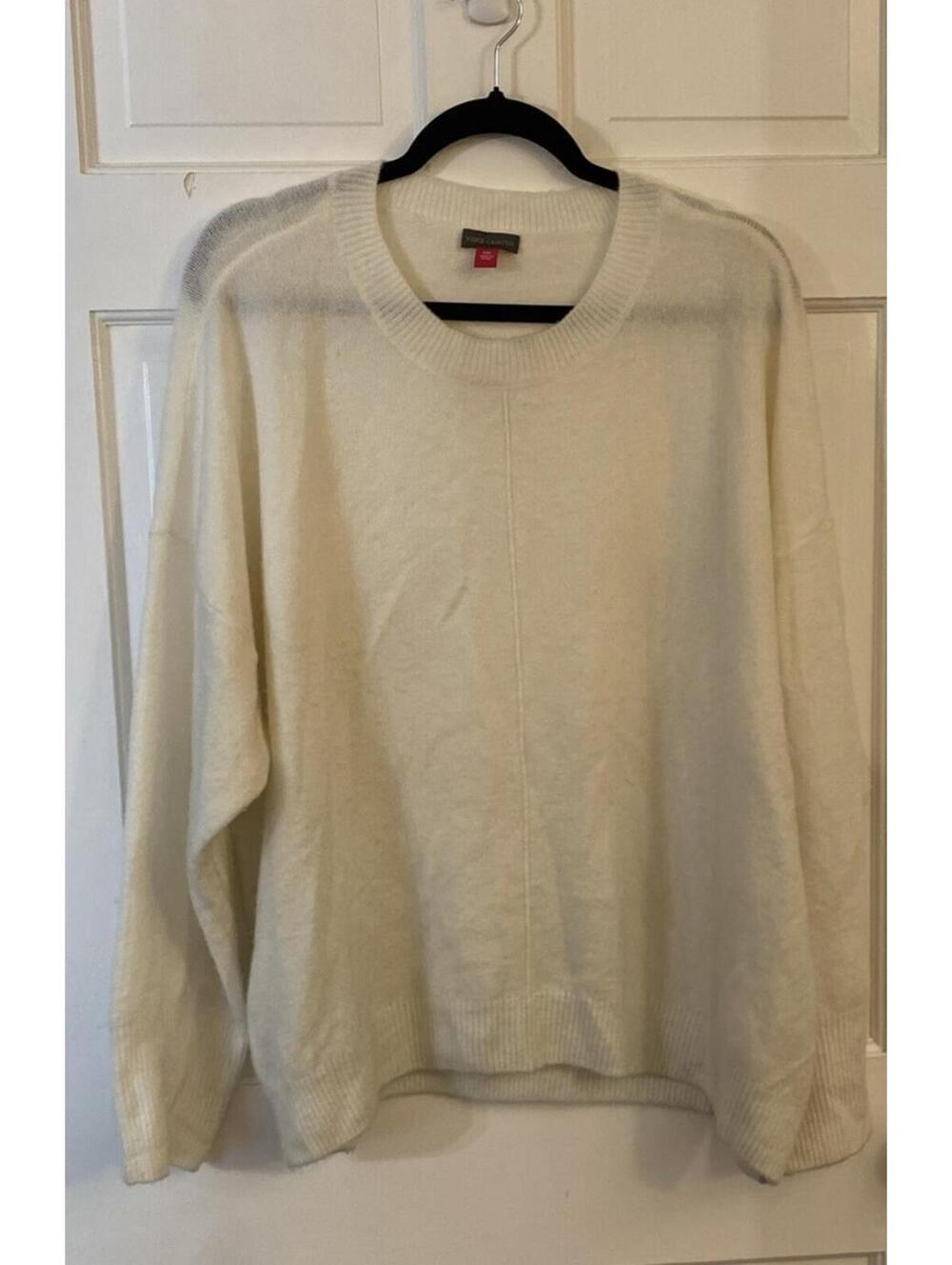 Vince Camuto Women 2XL Round Neck Sweater Long Sleeve Pullover Antique White